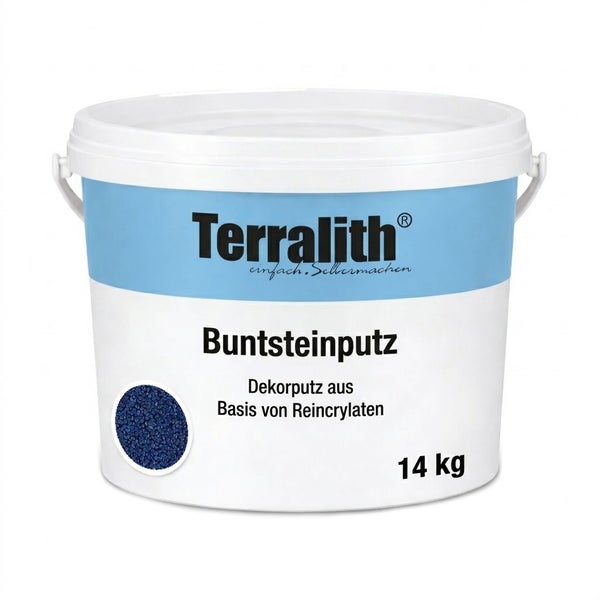 Terralith Buntsteinputz Dekorputz auf Basis von Reincrylaten 14 Kilogramm Eimer