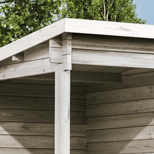 Alpholz Gartenhaus Maria-Rondo aus Massiv-holz, Gerätehaus mit 44 mm Wandstärke, Garten Holzhaus inklusive Montagematerial, Geräteschuppen 550 x 250 cm, Pultdach