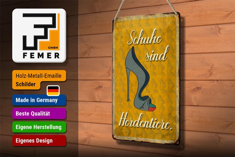 Blechschild Spruch 20x30cm Schuhe sind Herdentiere