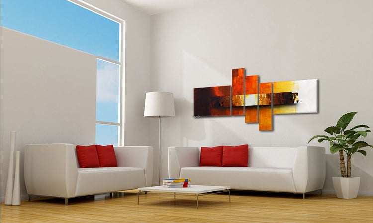 Das schöne Bild -Fiery Illumination- 210x80x2 cm handgemaltes Unikat
