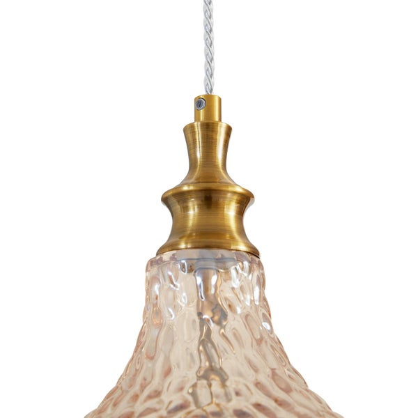 Lindby Pendelleuchte Drakar (Retro, Vintage Antik) in Creme aus Glas (1 flammig E27) - Hängelampe Esstischlampe Hängeleuchte Wohnzimmerleuchte