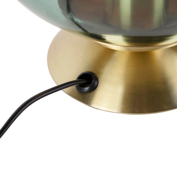 Detail einer Tischleuchte mit Kabelanschluss