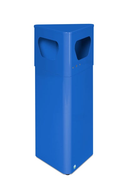 PROREGAL Robuster Abfallsammler Eckig Mit Inneneinsatz 32 Liter HxBxT 90 x 36,5 x 41 cm Verzinkter Stahl Blau