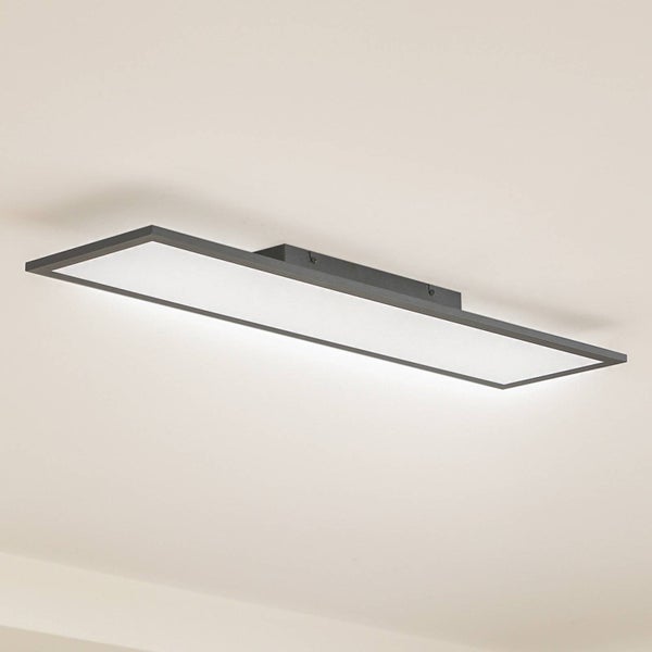 Lindby LED Deckenleuchte (LED Panel) Enhife (Modern) in Schwarz (1 flammig, ) - Lampe Deckenlampe Arbeitszimmerleuchte