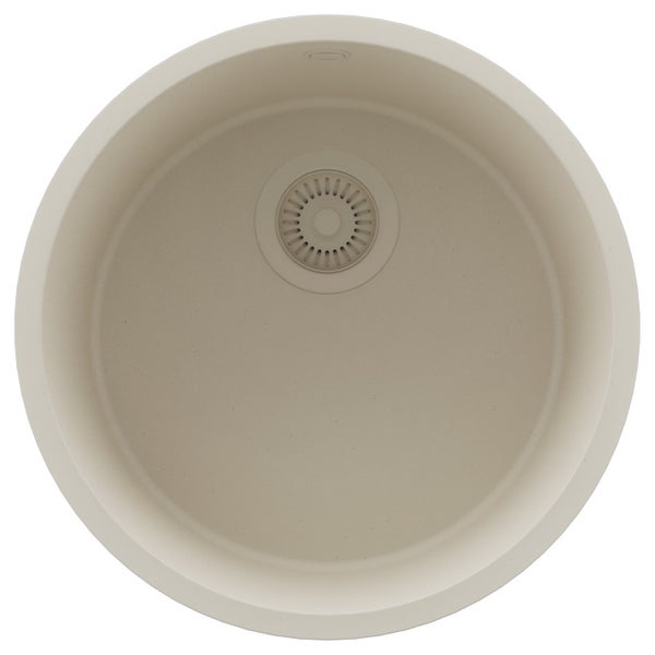 Runde Küchenspüle aus Verbundwerkstoff mit Abfluss