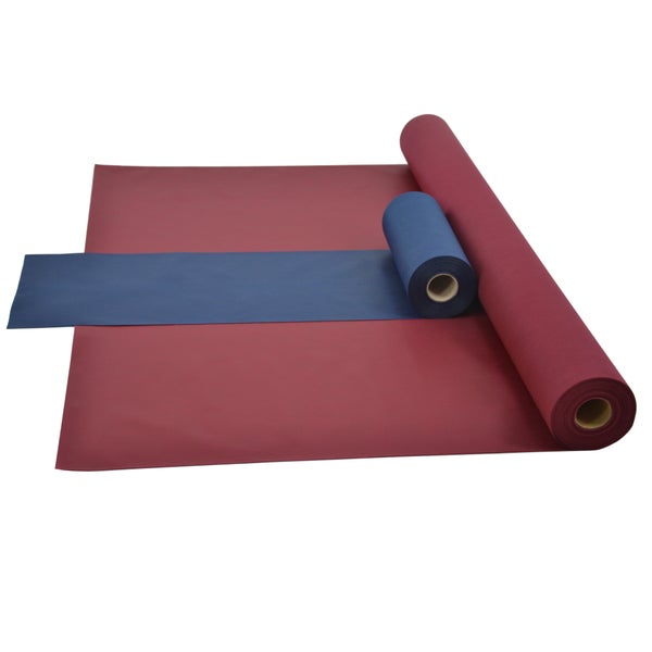 Sensalux Kombi-Set 1 Tischdeckenrolle 1m x 25m bordeaux + Tischläufer 30cm blau