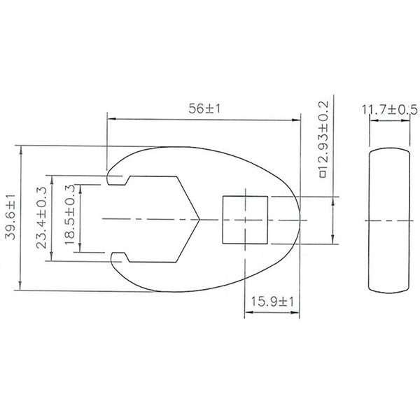 BGS Hahnenfußschlüssel Antrieb Innenvierkant 12,5 mm (1/2) SW 23 mm - 1757-23