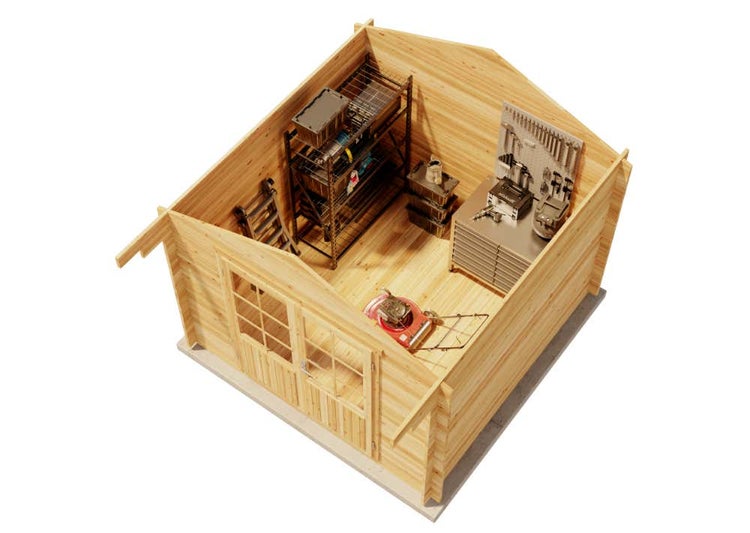 Alpholz Gartenhaus Holz und Gerätehaus Roger-34 Imprägniert aus Holz Gartenhaus mit 34 mm Wandstärke Gartenhütte Geräteschuppen Satteldach