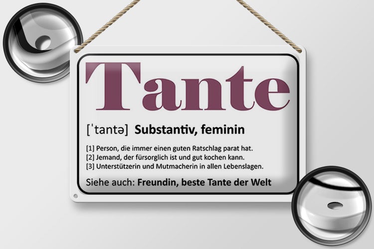 Blechschild Spruch 30x20cm Tante Freundin beste Tante Welt