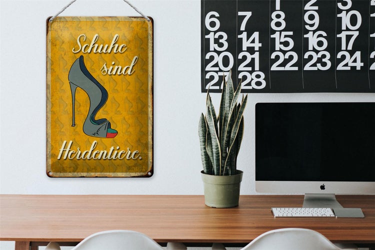 Blechschild Spruch 20x30cm Schuhe sind Herdentiere