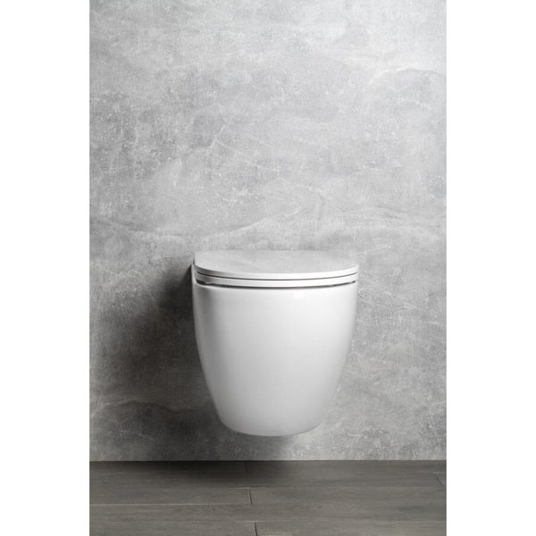 Isvea WC Toilet Badezimmer Wand-WC Weiß mit Softclose-Sitz