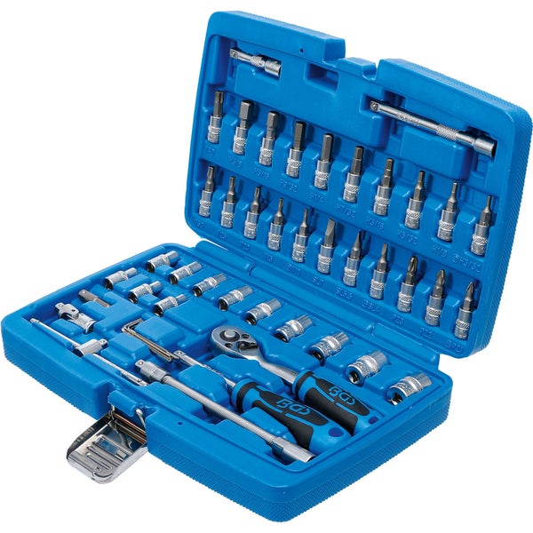 BGS Steckschlüssel-Satz Antrieb 6,3 mm (1/4) Zollgrößen 46tlg. - 2141