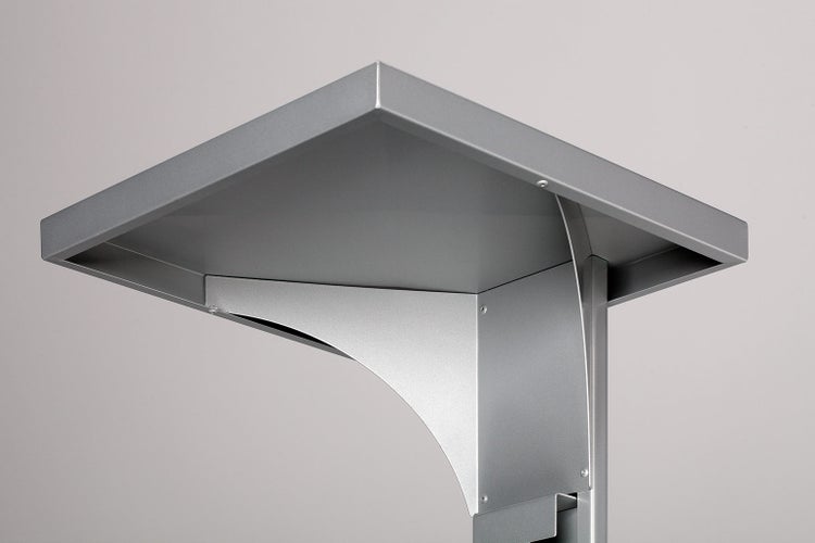 PROREGAL Kombiascher Mit Verstärktem Schutzdach 38 Liter HxBxT 91 x 39,5 x 39,5 cm Verzinkter Stahl Silber