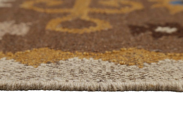 Kelim Teppich Braun aus Wolle Valere Green Looop 300x400 cm