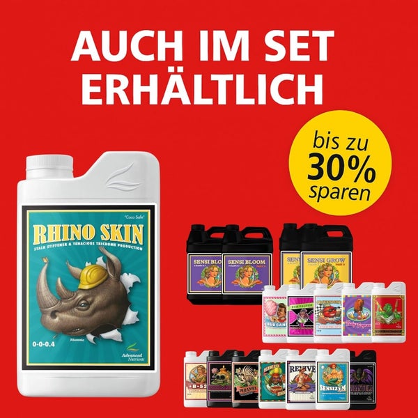Advanced Nutrients Rhino Skin Pflanzendünger als Einzelflasche und in verschiedenen Spar-Sets mit bis zu 30 Prozent Preisvorteil.