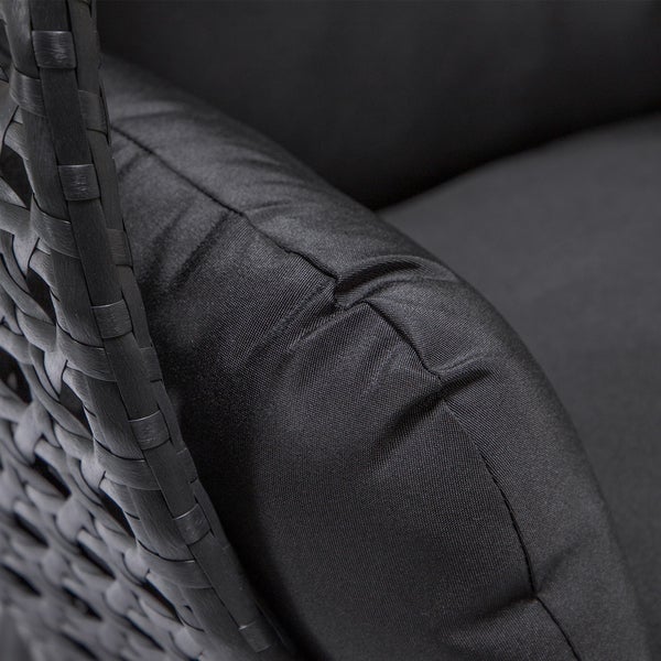 HOME DELXUE - Polyrattan Hängesessel TWIN - nur Kissen, Farbe: Schwarz