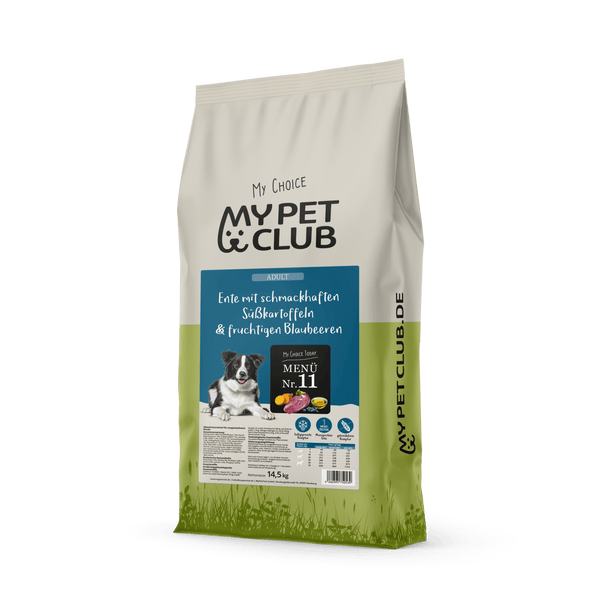 Kaltgepresst Ente (1 x 14,5 kg) getreidefreies Hundefutter | hoher Fleischanteil (ca. 90% Ente frisch)| Muskelfleisch | Naturnahes Trockenfutter mit Kartoffeln & Blaubeere