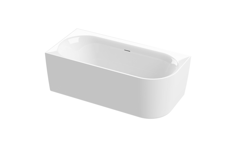 Calmwaters Vorwand-Badewanne 160x75 cm Komplettset Seamless Comfort, fugenloses Design vormontiert mit Schürze & Ablaufgarnitur, rechte Ausführung, Made in EU, Acryl, 02SL6223