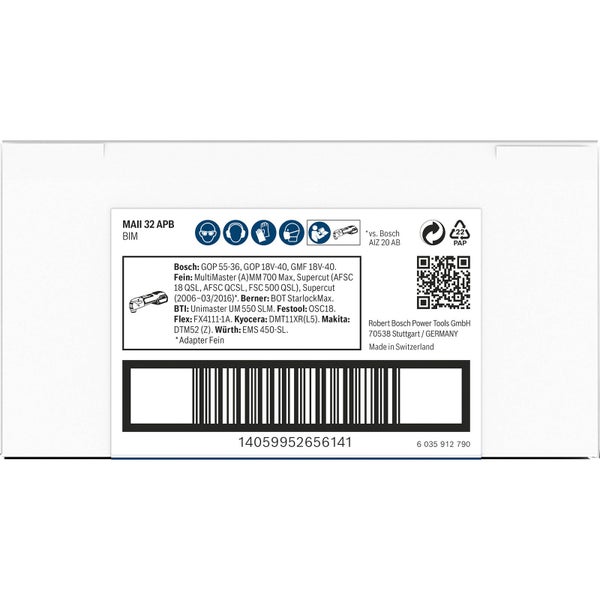 Verpackungsinformationen für Multifunktionswerkzeugzubehör