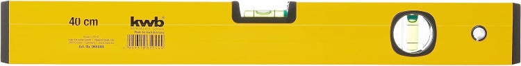 kwb Wasserwaage Aluminium 40 cm, 0,5 mm/m Genauigkeit, hoch präzise geschliffen, je 1 Horizontal-und Vertikallibelle