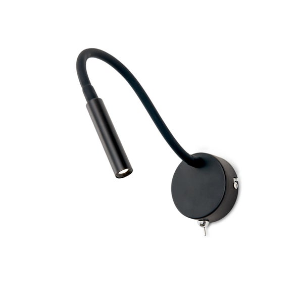 Moderne LED Wandleseleuchte mit flexiblem Schwanenhals und Wandschalter