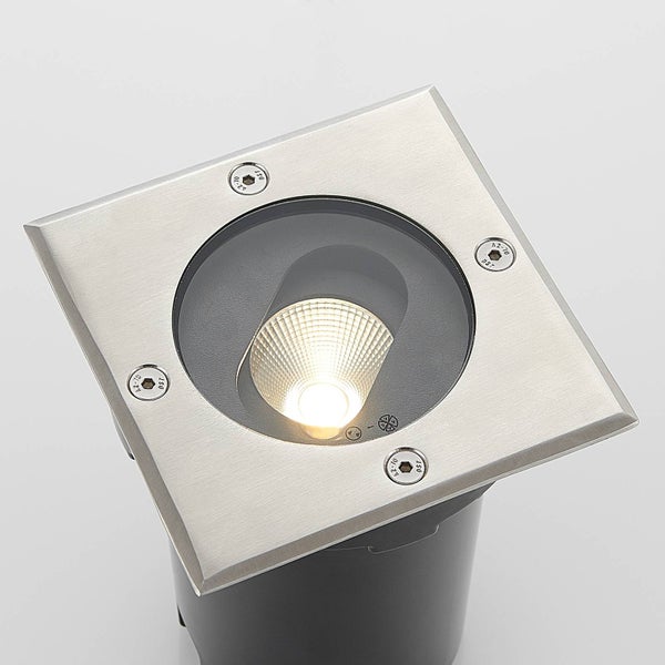 Lucande LED Bodeneinbauleuchte Doris (wasserdicht (Modern) in Alu aus Aluminium (1 flammig, ) - Außenleuchte für Garten Terasse Balkon & Haus