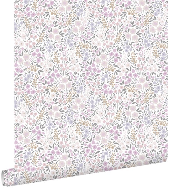 ESTAhome Tapete Blumen Violett - 53 cm x 10,05 m - 139534