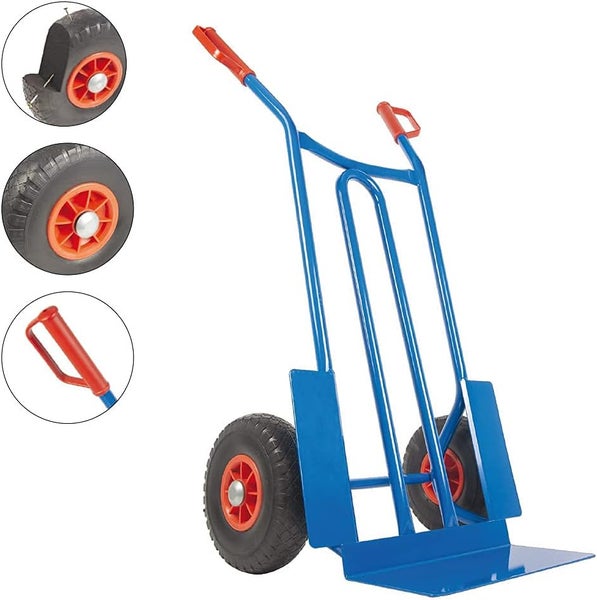 Sackkarre Trestles S01 Stahl | Profi-Transporthilfe mit PU-Rädern & 250 kg Tragkraft | Blau | Made in EU
