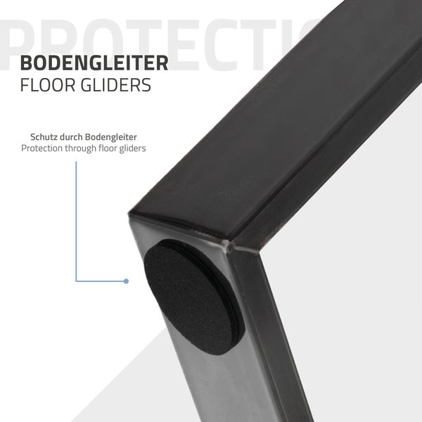 ML-Design 2er Set Tischkufen 80GRAD Neigung, 40x43 cm, Industrial, 8x2cm, Schräge Tischbeine, Metall Möbelkufen, Tischgestell Stahl geneigt, Tischuntergestell Möbelfüße Bankkufen Bankgestell Bankbeine