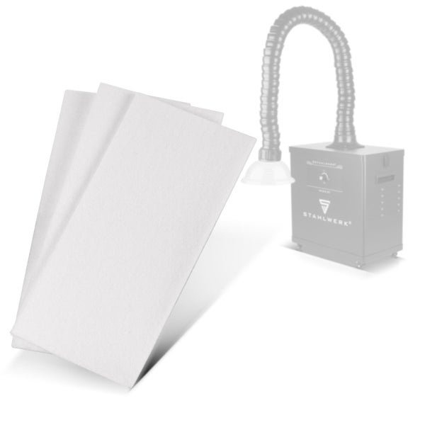 Drei rechteckige Vorfilter-Ersatzpads für Lötrauchabsaugung