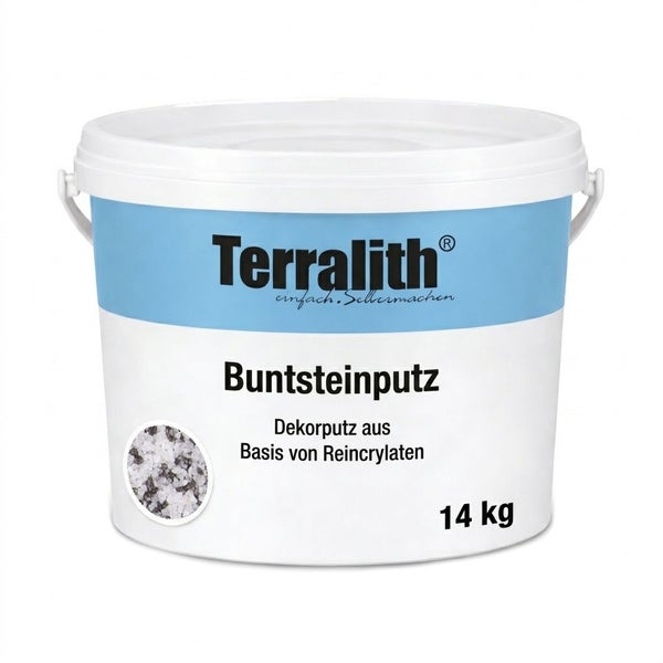 Terralith Buntsteinputz auf Basis von Reinacrylaten im 14 Kilogramm Eimer