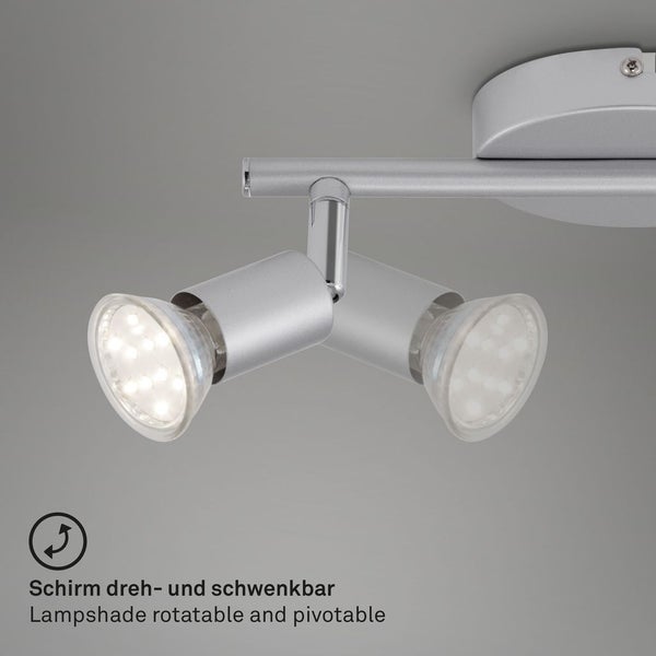 LED Spotleuchte Deckenleuchte 2xGU10 6W schwenkbar Metall Titanfarbig Briloner