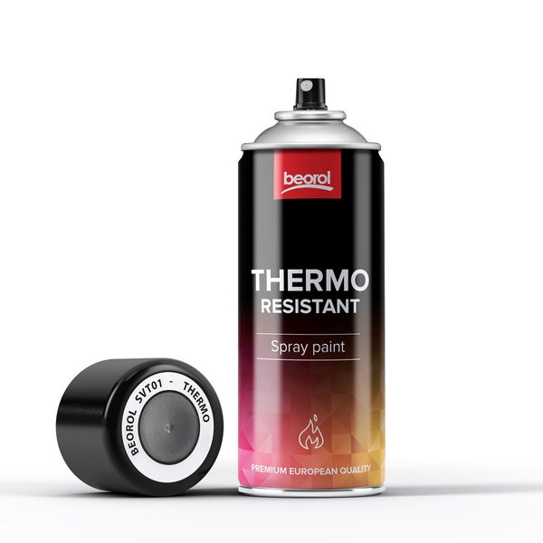 Thermobeständige Sprühfarbe mit abgenommenem Deckel