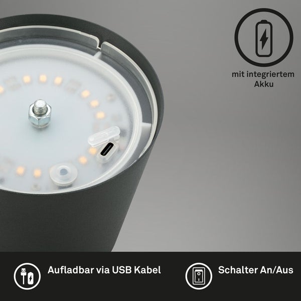 FULFILMENT ONLY 2 x LED accu table lamp,anthracite