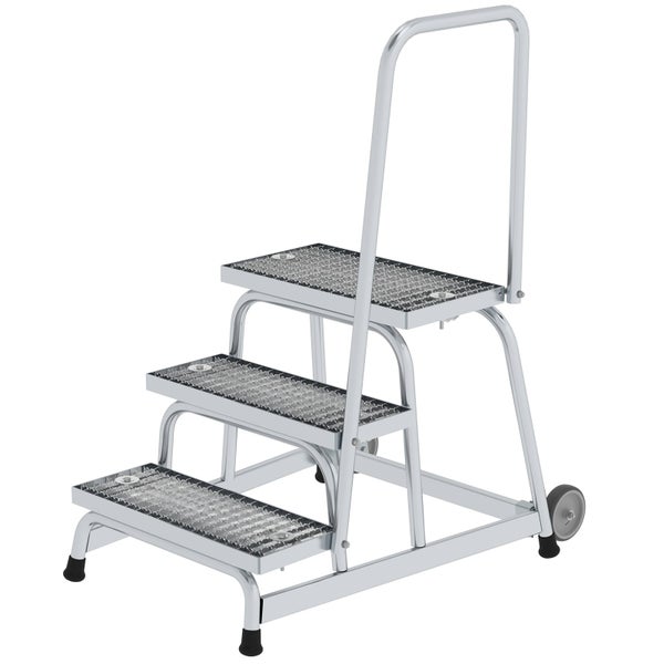 Rolltritt mit drei Stufen und Haltegriff
