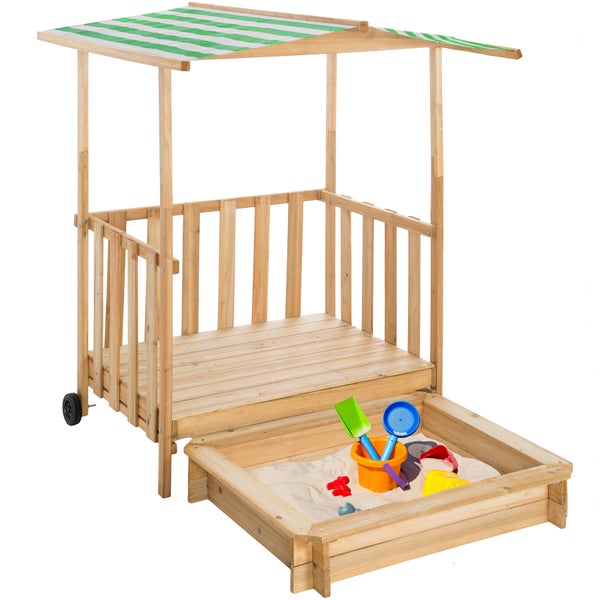 Sandkasten tectake Gretchen 106 x 105 x 137 cm aus Holz grün
