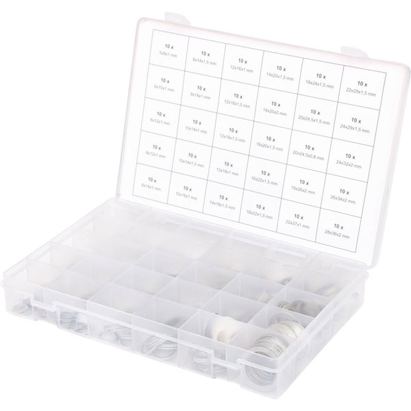 Cartec-Walz Aluminum Seal Ring Assortment – 206 Pieces, 6mm To 26mm, Made In Germany
