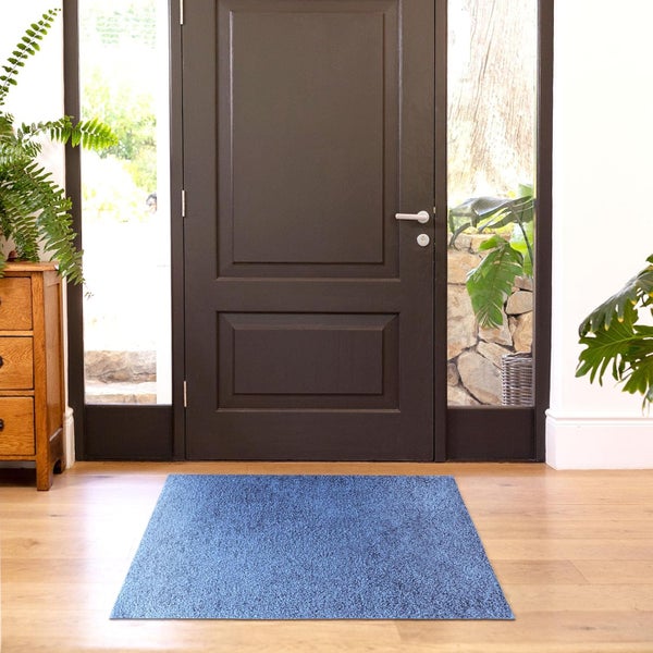 FLOORDIREKT Fußmatte Domenico - stilvolle & praktische Schmutzfangmatte - Blau - 50 x 80 cm