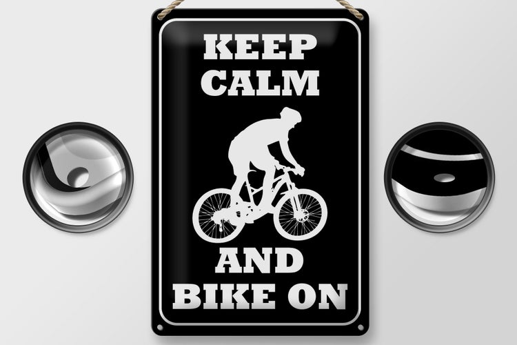 Blechschild Spruch 20x30cm Keep Calm and Bike on