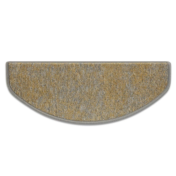 FLOORDIREKT Stufenmatte York - Widerstandsfähig & Pflegeleicht - Gelb - Halbrund - 23.5 x 65 cm