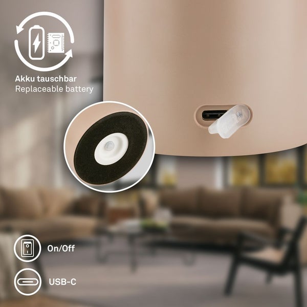 LED Tischlampe Akku LED Tischleuchte Kabellos Dimmbar Touch Outdoor Warmweiß