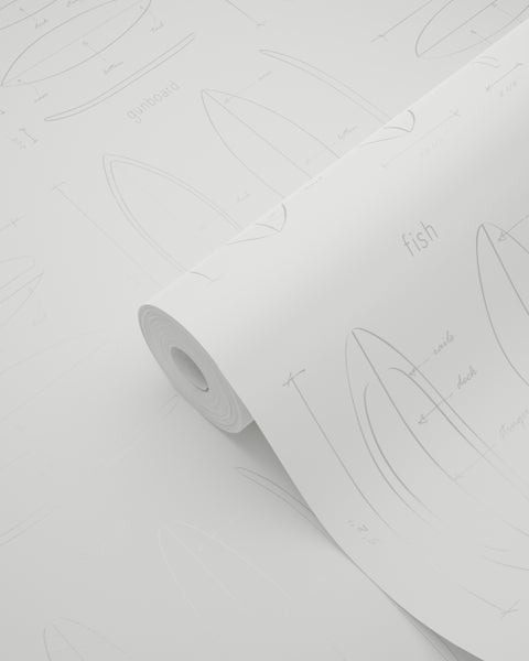 Tapetenrolle mit Surfbrettmuster