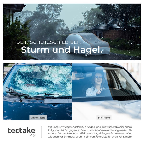 Autoplane tectake  inklusive Aufbewahrungstasche wasserdicht und atmungsaktiv, mit 4 mm Schaumstoffschicht grau