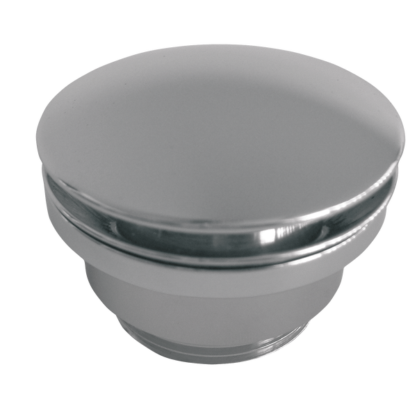 Runder Ablaufstopfen aus Metall für Waschbecken.