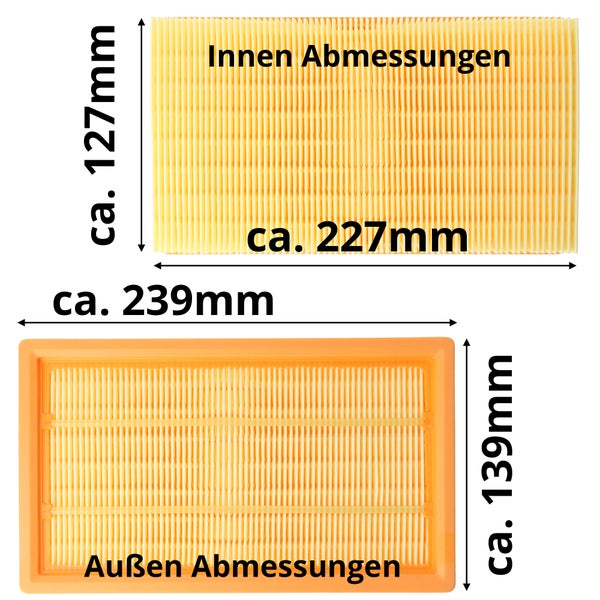 Staubsaugerfilter für Staubsauger wie Kärcher 6.904-367.0, 6.907-012-0, 6.907-012.0, 6.907-242.0, 6.907-455.0 , Flachfalten-Filter