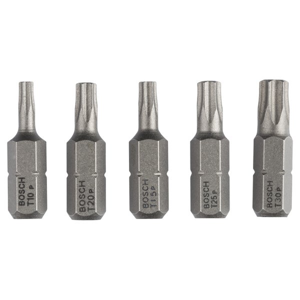 Bosch Schrauberbit-Set Extra-Hart (Torx), 5tlg. T10, T15, T20, T25, T30, 25 mm -2607001768