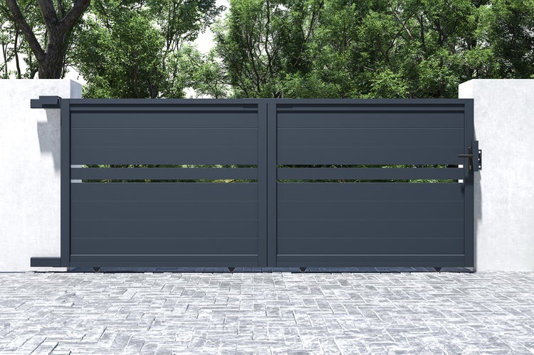 Schiebetor 3,5 m CIMONE H.140 graues Aluminium