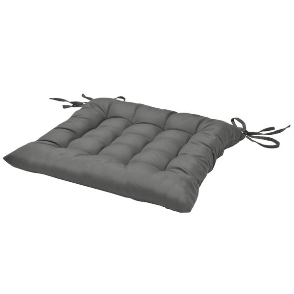 Graues Stuhlkissen mit Bändern