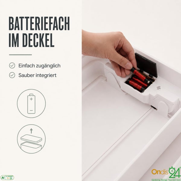 Set aus zwei Abfallbehältern mit 12 Liter und 16 Liter Volumen inklusive Abmessungen und Gewichtsangaben von Ondis24.