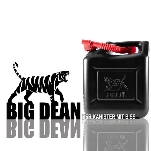 Kraftstoffkanister mit Big Dean Logo, hergestellt in Deutschland